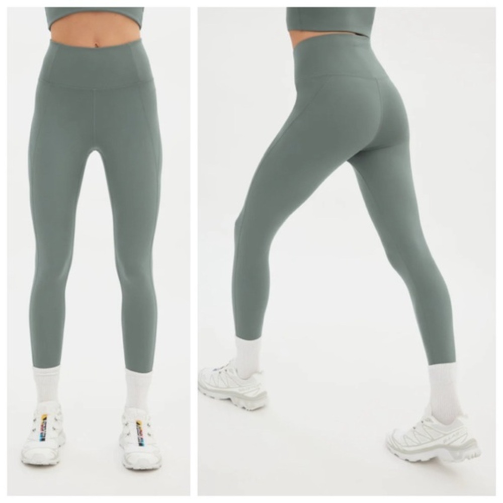 Girlfriend Collective High Waist‎ Cropped Leggings Green Compressive Women's S